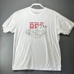Uniqlo Shirt‎ Adult Medium White Red Monkey D. Luffy Anime UT Film